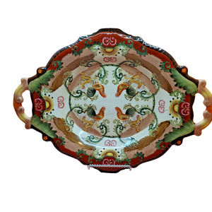 Vintage Chinese Antique Huarong Tang Zhi - Two Handled Serving Tray